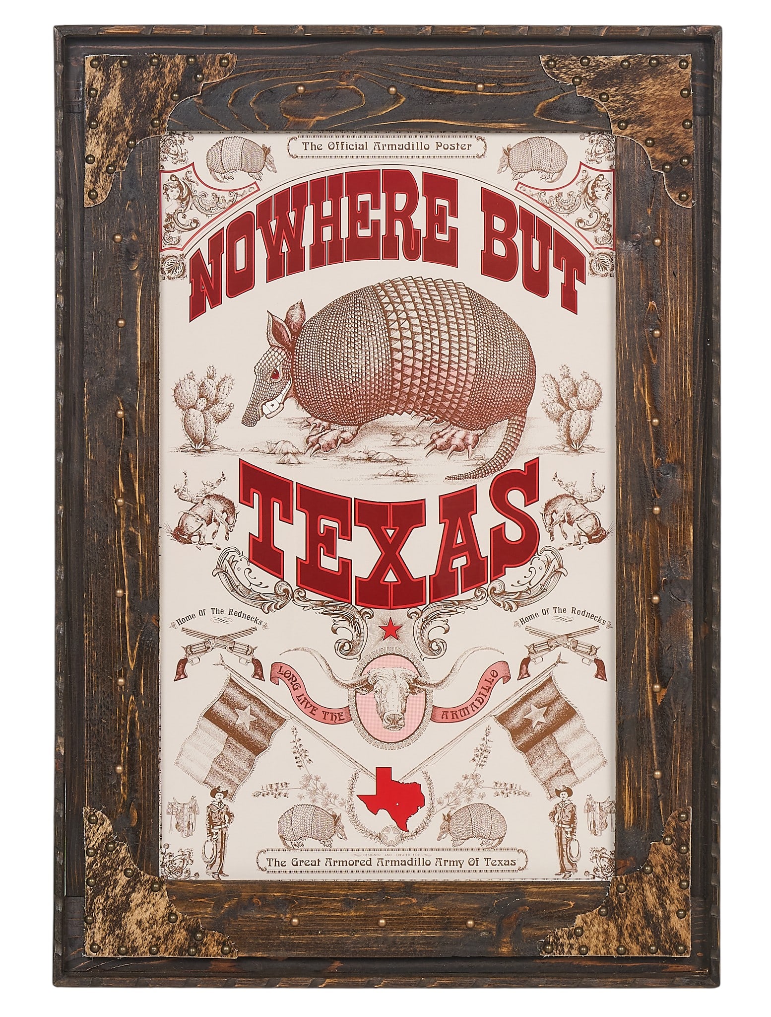 Framed "Nowhere But Texas" Armadillo Poster (1 of 3)
