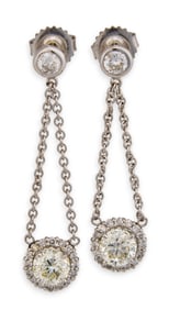 18K Diamond Dangle Earrings