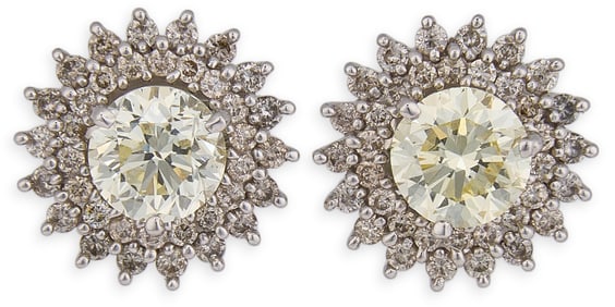 14K White Gold Diamond Earrings