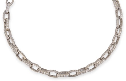 18K Diamond Chain Link Necklace