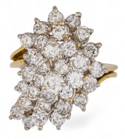 18K Diamond Cluster Ring