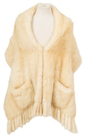 Knitted Pearl Sable Fur Shawl