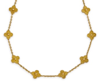 Vintage Van Cleef & Arpels 18K Alhambra Necklace