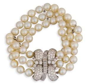 5.11ct Diamond & Pearl Bracelet