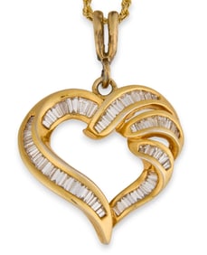14K Diamond Heart Necklace
