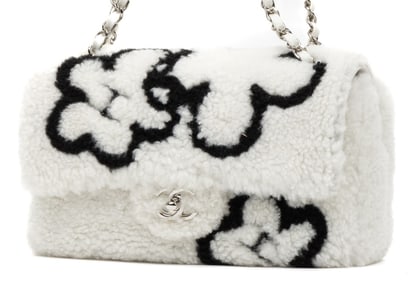 Chanel Rare Shearling Single Flap Jumbo Shoulder Bag