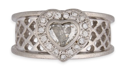 Platinum Heart Diamond Ring