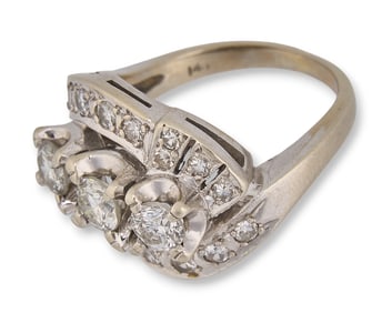 14K White Gold Diamond Ring