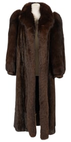 Mink Coat With Fox Trim & Sleeves