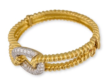 Two-Tone 18K Gold & Diamond Bracelet