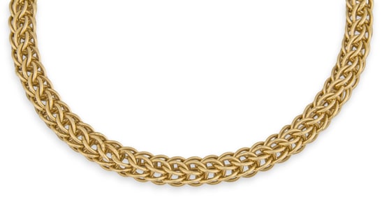 18K Gold Box Weave Necklace