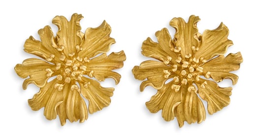 Tiffany & Co. 18K Gold Flower Earrings