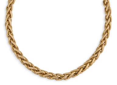 Vintage 14K Gold Woven Necklace