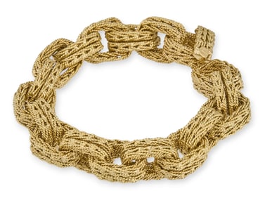 18K Gold Double Woven Link Bracelet