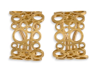 18K Articulated Hoop Earrings