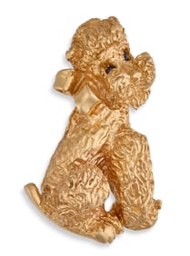 Vintage William Ruser 14K Gold Poodle Pin