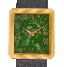 Vintage Piaget Protocole 18K Gold & Jade Watch