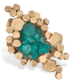 18K Abstract Emerald Ring