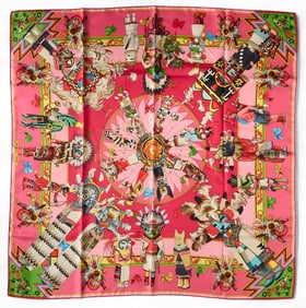 Kermit Oliver / Hermes Paris Kachinas Silk Scarf