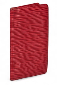 Louis Vuitton Red EPI Leather Bifold Card Wallet