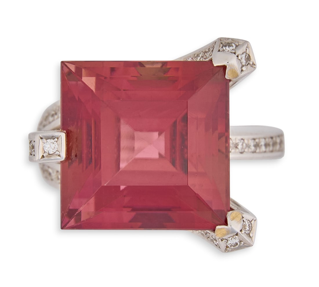 16.71ct Tourmaline & Diamond 81k Gold Ring (1 of 5)