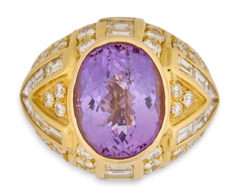 18K Diamond Amethyst Ring
