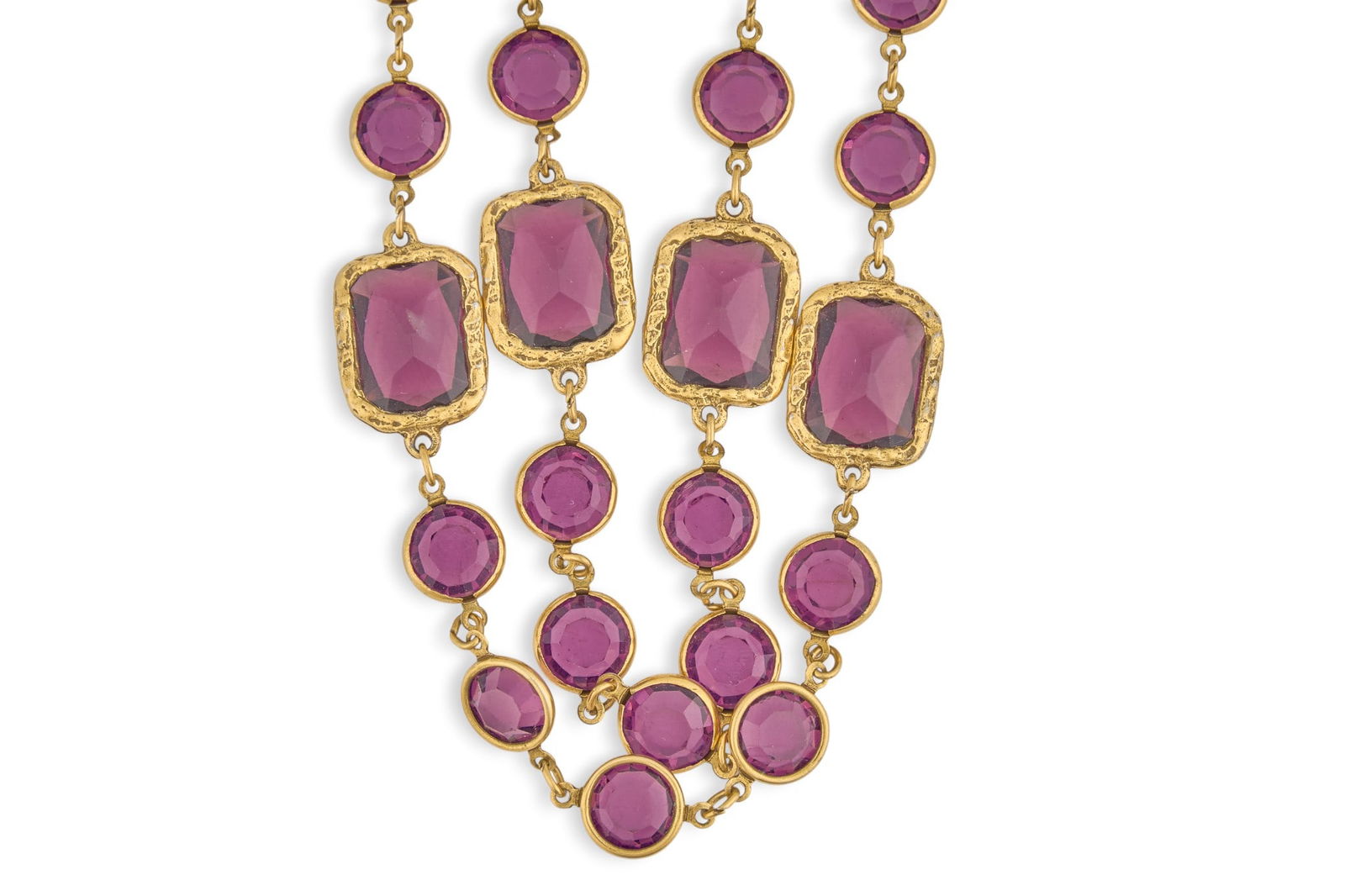 Chanel Amethyst Chiclet Sautoir Neecklace (1 of 4)