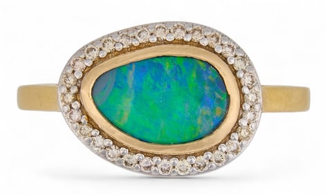 14K Black Opal Ring