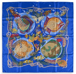 Hermes "Grand Fonds" Silk Scarf