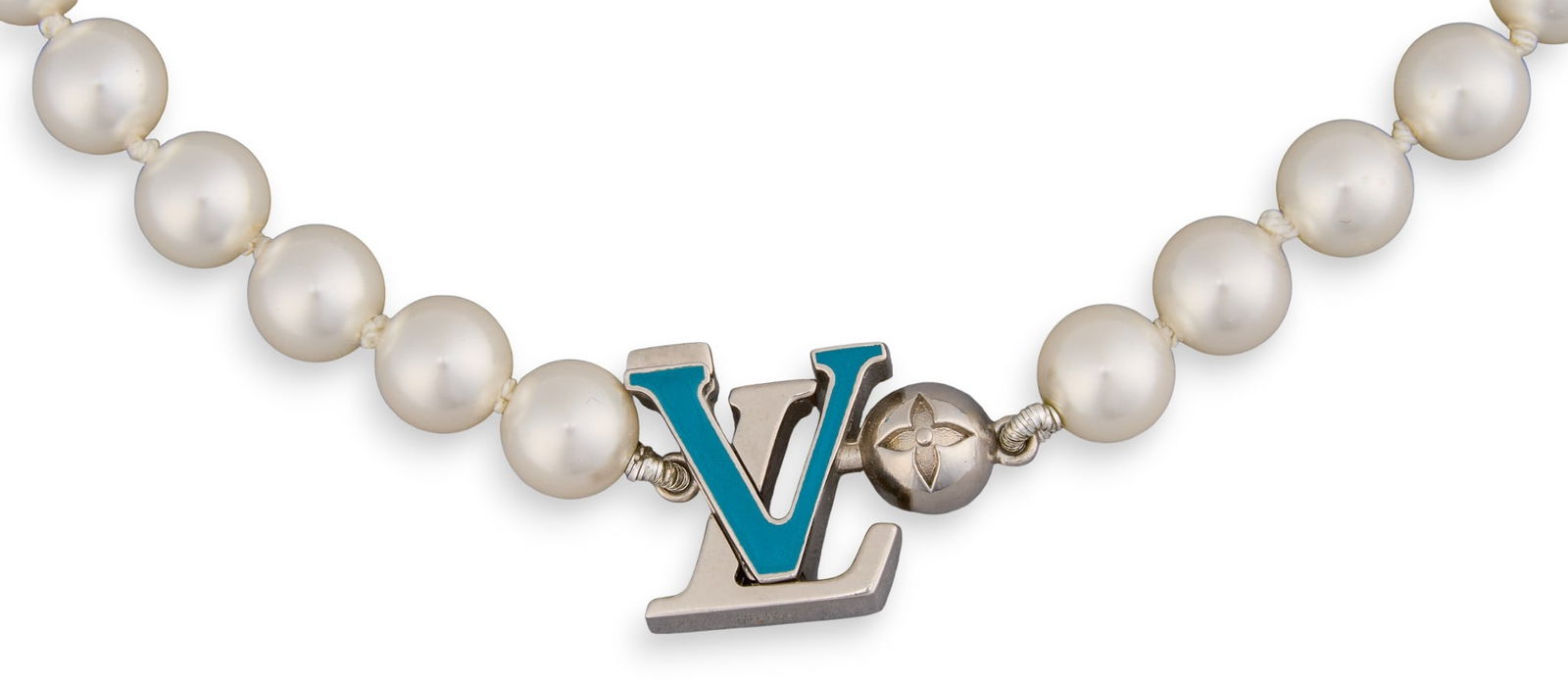 Louis Vuitton Turquoise & Pearl "Rodeo" Necklace (1 of 6)