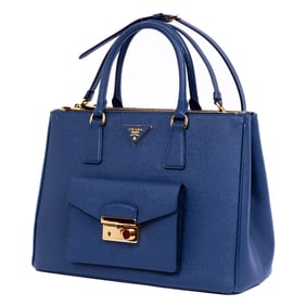 Prada Front Pocket Galleria Double Zip Tote Handbag