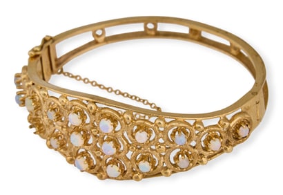 14K Opal Bangle Bracelet