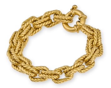 18K Gold 'H' Link Bracelet