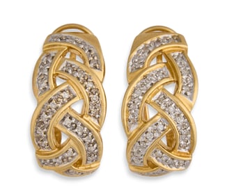 14K Diamond Twist Earrings