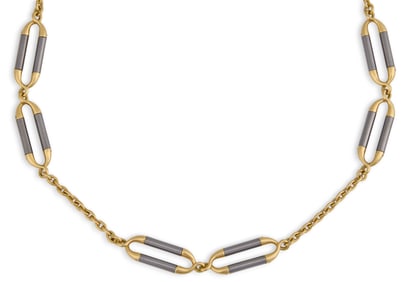 14K Gold Mixed Metal Necklace