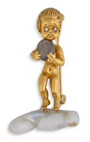 Vintage William Ruser 14k Gold Cherub Pin