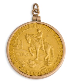 Mexican Fine Gold Coin Centenario Pendant