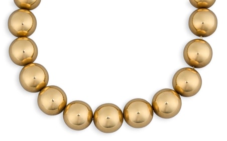 14K Gold Ball Beaded Necklace
