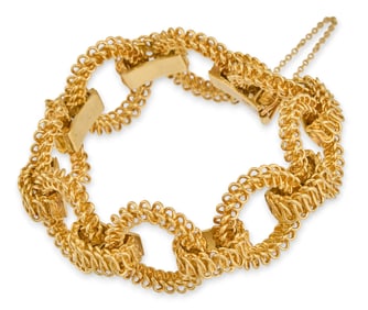 Tiffany & Co. 18K Gold Textured Rope Bracelet