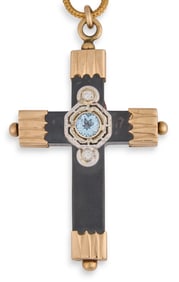 18K Rose Gold Cross Necklace