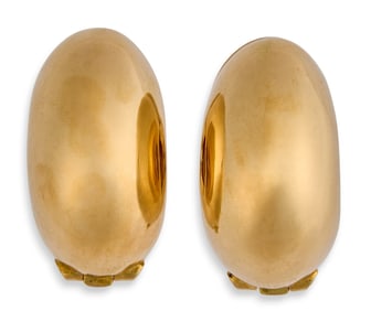 Pair of 14K Gold Huggie Style Earrings