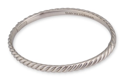 David Yurman 18K White Gold Cable Bracelet