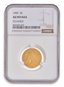 1909 $5 Half Eagle Indian Head Gold Coin