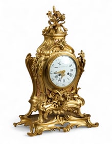 Boudebine & Fils Gilt Bronze Mantel Clock