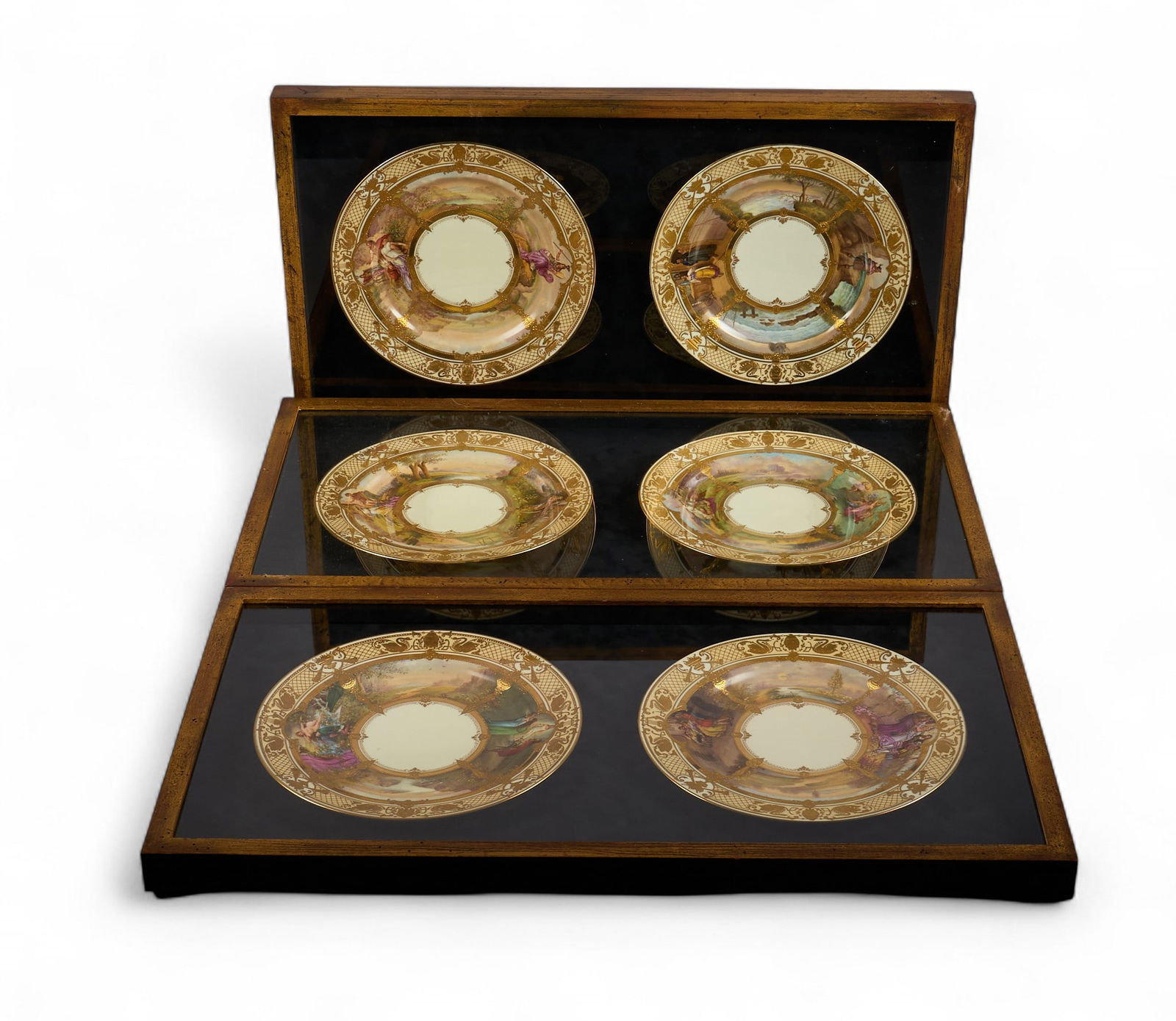 (6) Framed Dresden Ambrosius Lamm Porcelain Opera Cabinet Plates (1 of 9)