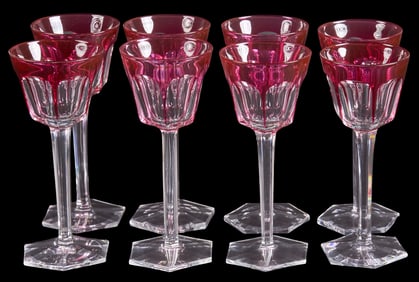 (8) Baccarat Harcourt-Versailles Rhine Glasses