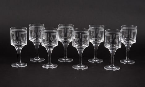 (8) Cartier "Des Ballets Russes" Crystal Water Goblets