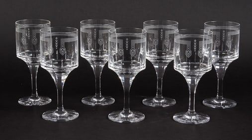 (7) Cartier "Des Ballets Russes" Crystal Wine Goblets