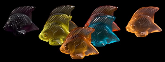 (7) Lalique Crystal “Poisson?? Figurines