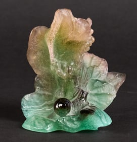 Daum France Pâte-de-Verre Floral Sculpture